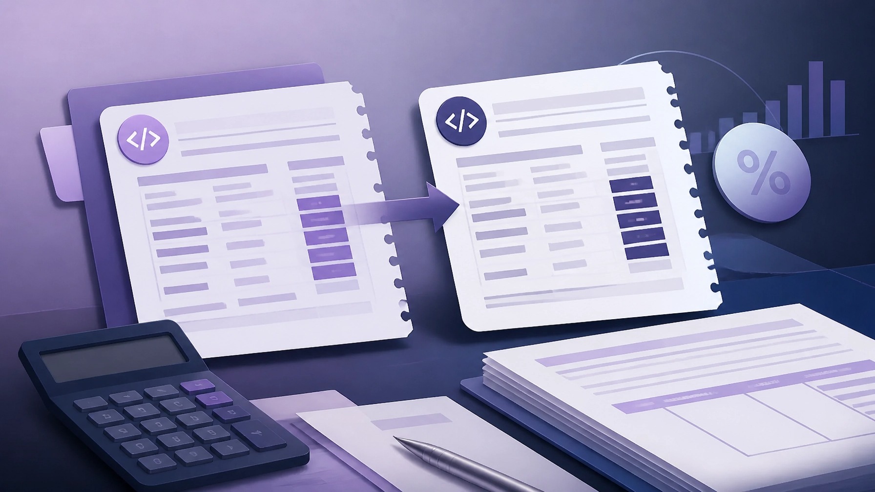 Neutralny payslip z abstrakcyjnym kodem podatkowym i dokumentami płacowymi