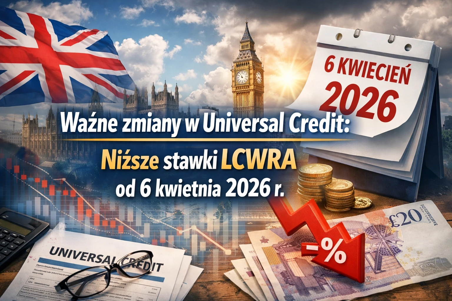 Ważne zmiany w Universal Credit: Niższe stawki LCWRA od 6 kwietnia 2026 r.